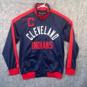 Men's Cleveland Indians G-III Sports by Carl Banks Navy Full-Zip Track Jacket L